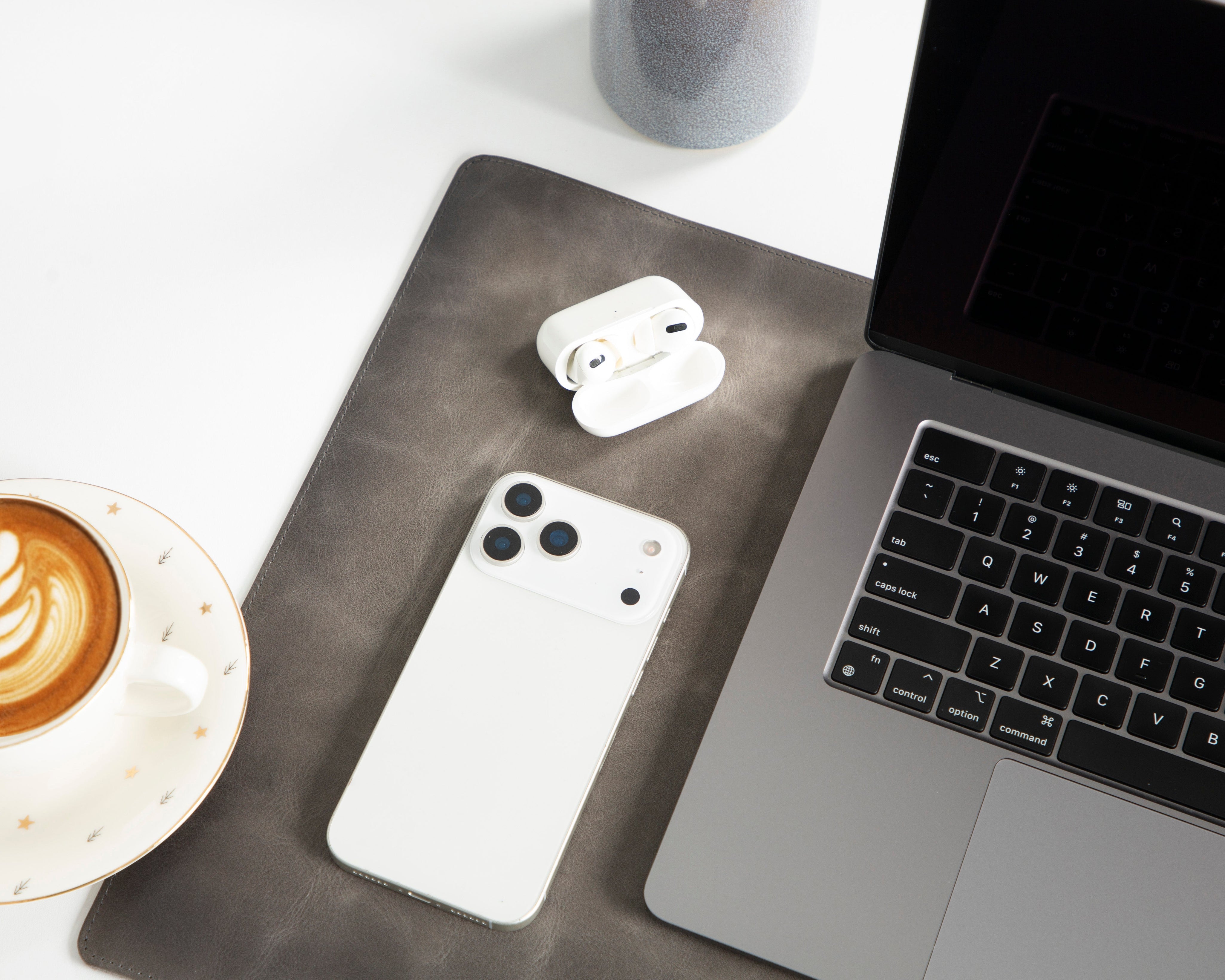 Personalized Leather Desk Mat, Small (12" x 28") – Custom Engraved Desk Pad & Mouse Pad