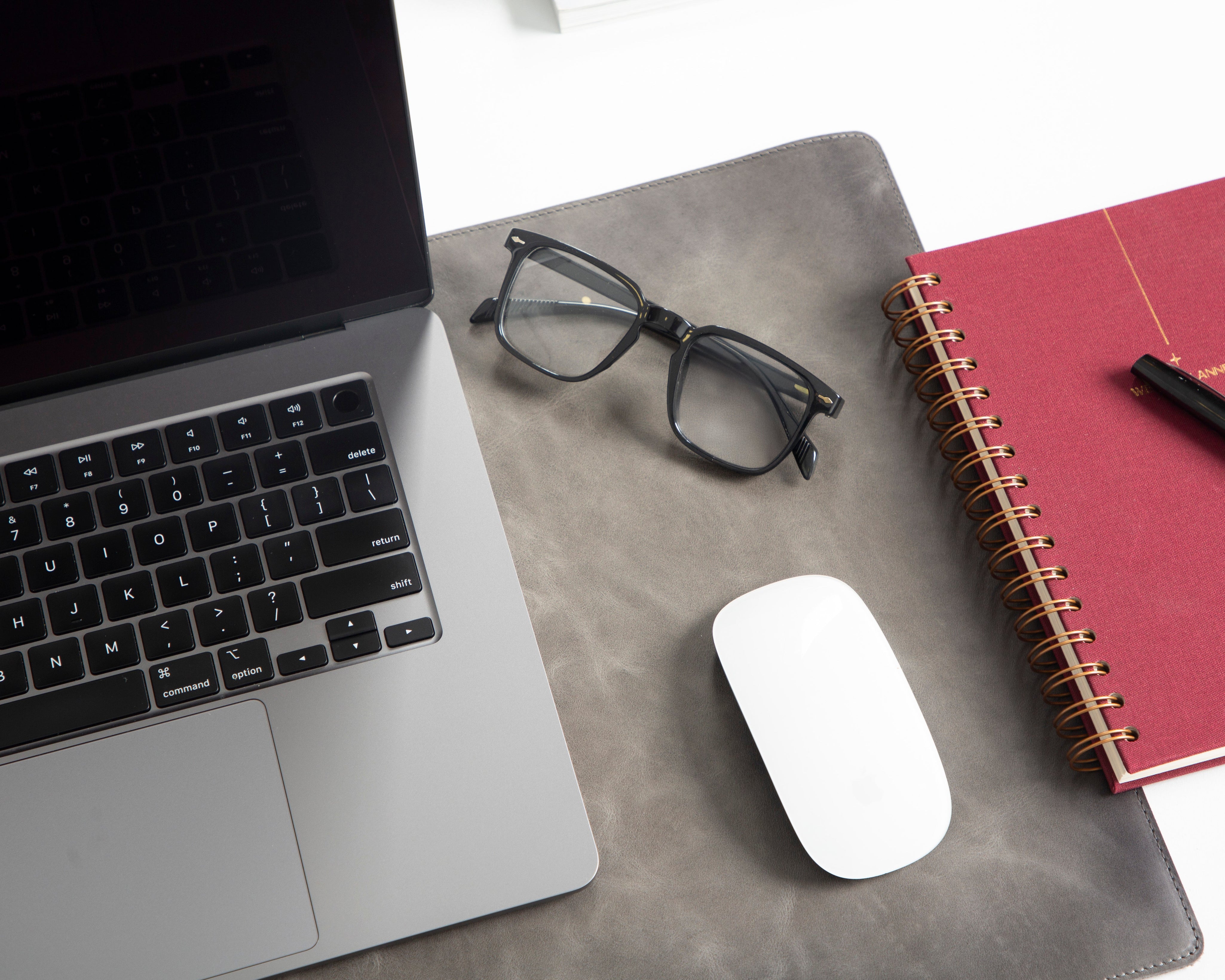 Personalized Leather Desk Mat, Small (12" x 28") – Custom Engraved Desk Pad & Mouse Pad