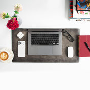 Personalized Leather Desk Mat, Small (12" x 28") – Custom Engraved Desk Pad & Mouse Pad