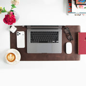Personalized Leather Desk Mat, Small (12" x 28") – Custom Engraved Desk Pad & Mouse Pad