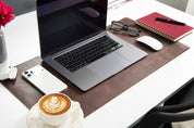 Personalized Leather Desk Mat, Small (12" x 28") – Custom Engraved Desk Pad & Mouse Pad