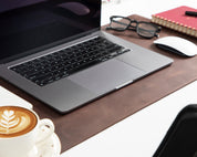 Personalized Leather Desk Mat, Small (12" x 28") – Custom Engraved Desk Pad & Mouse Pad
