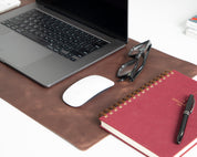 Personalized Leather Desk Mat, Small (12" x 28") – Custom Engraved Desk Pad & Mouse Pad