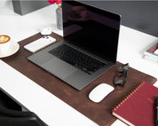 Personalized Leather Desk Mat, Small (12" x 28") – Custom Engraved Desk Pad & Mouse Pad
