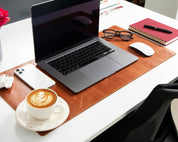 Personalized Leather Desk Mat, Small (12" x 28") – Custom Engraved Desk Pad & Mouse Pad