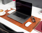 Personalized Leather Desk Mat, Small (12" x 28") – Custom Engraved Desk Pad & Mouse Pad