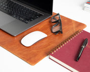 Personalized Leather Desk Mat, Small (12" x 28") – Custom Engraved Desk Pad & Mouse Pad