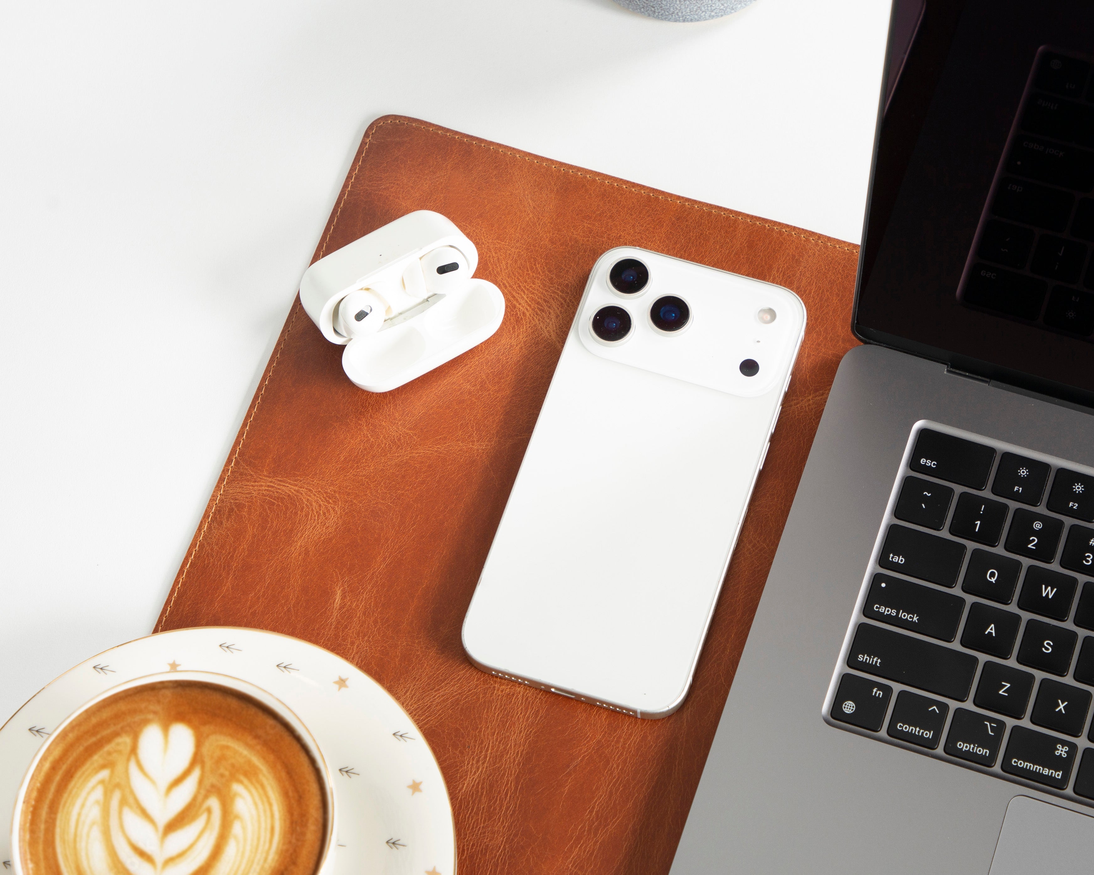 Personalized Leather Desk Mat, Small (12" x 28") – Custom Engraved Desk Pad & Mouse Pad