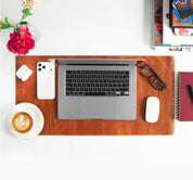 Personalized Leather Desk Mat, Small (12" x 28") – Custom Engraved Desk Pad & Mouse Pad