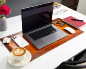 Personalized Leather Desk Mat, Small (12" x 28") – Custom Engraved Desk Pad & Mouse Pad