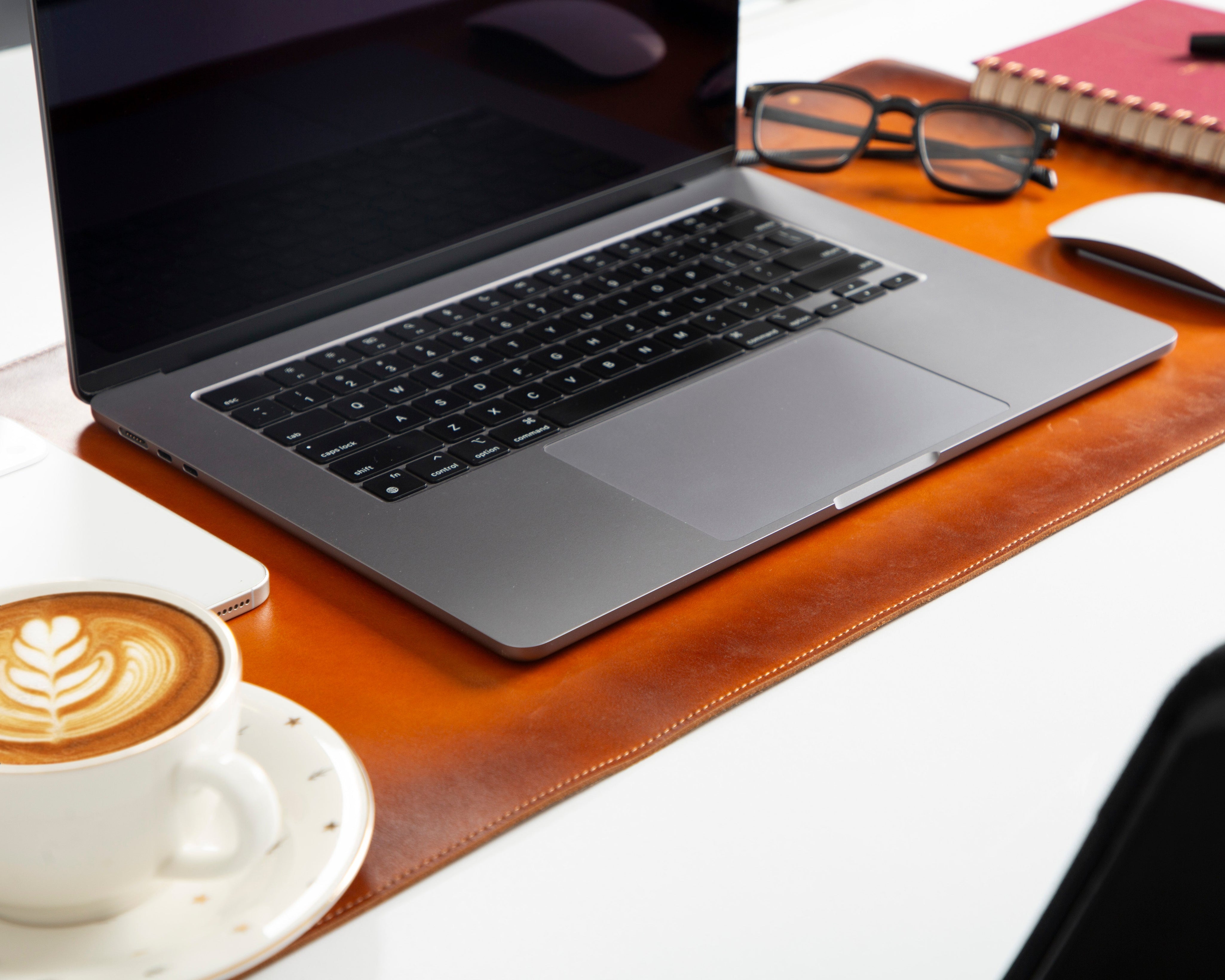 Personalized Leather Desk Mat, Small (12" x 28") – Custom Engraved Desk Pad & Mouse Pad