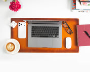 Personalized Leather Desk Mat, Small (12" x 28") – Custom Engraved Desk Pad & Mouse Pad