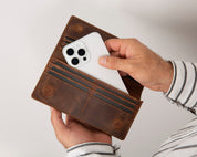 Sentinel Leather Wallet – Unisex RFID Long Wallet with Phone Pocket