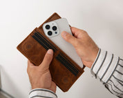 Sentinel Leather Wallet – Unisex RFID Long Wallet with Phone Pocket