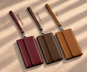 Personalized Leather Wallet for Women, Leather Zip Wallet with Wristlet, Gift for Her, Leather Clutch
