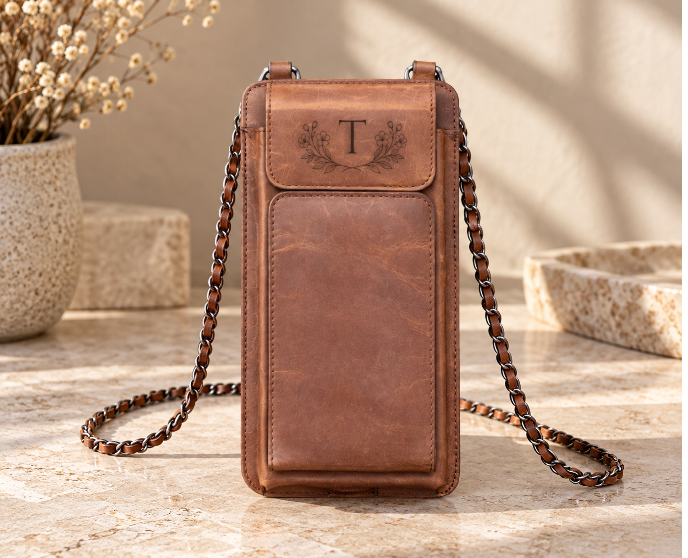 LegendaryHide Luxury Leather Crossbody Bag, Phone Wallet