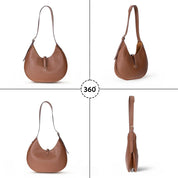 Selene Crescent Leather Shoulder Bag – Personalized Women's Hobo Purse