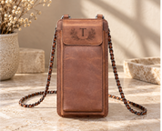 Personalized Leather Crossbody Phone Bag & Wallet