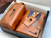Client Gifts Welcome Basket, Gift Box with Leather Journal, Dopp Kit and Luggage Tag Set