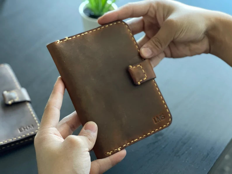 Customized Handmade Leather Passport Cover & Travel Wallet