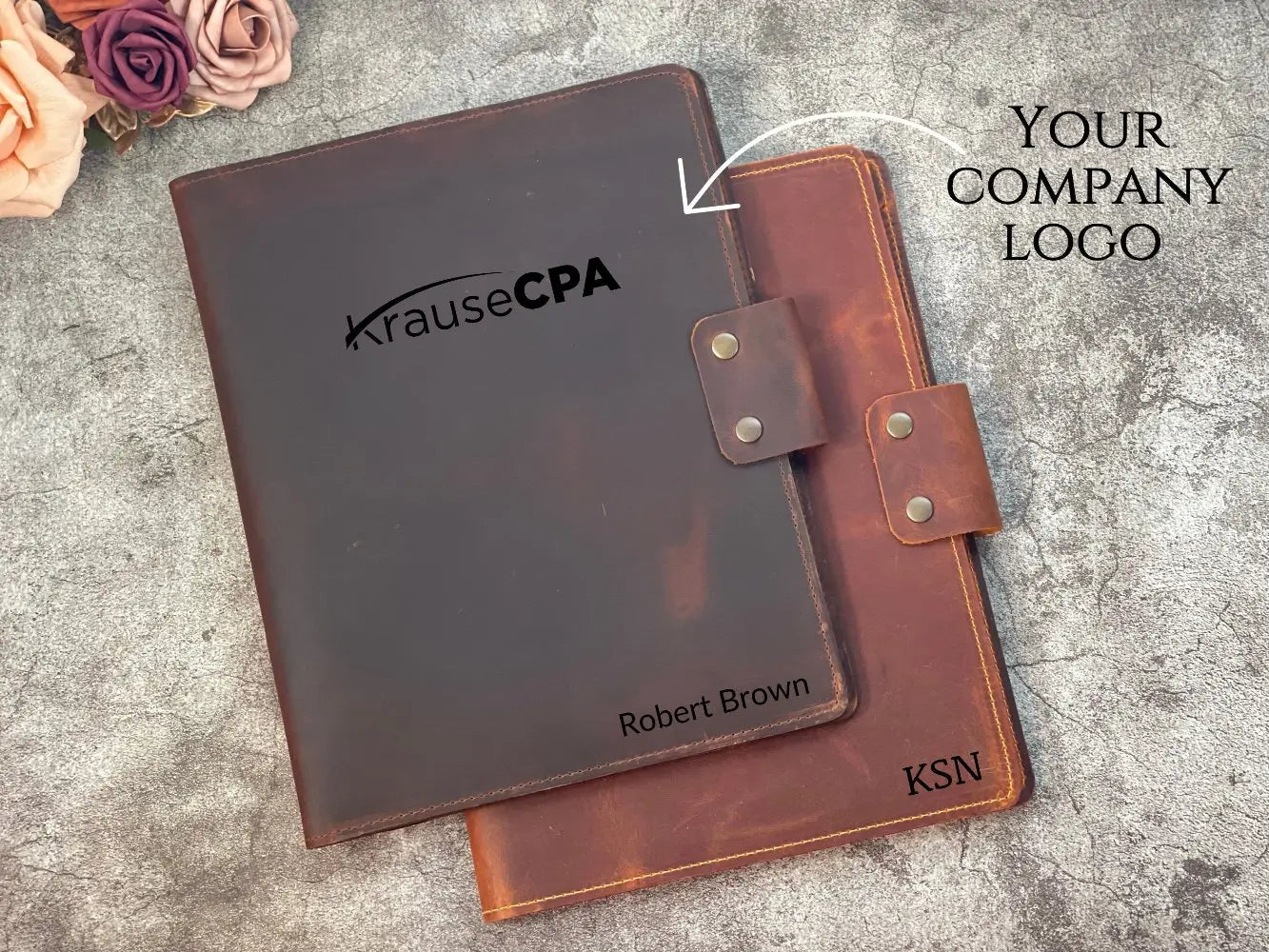 Customized Leather Portfolio with Notepad & Planner - Legendary Hide