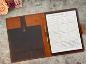 Customized Leather Portfolio with Notepad & Planner - Legendary Hide