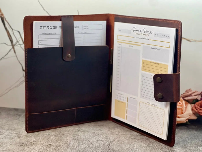 Almost Legendary | Custom Leather Portfolio with Notepad | 40% Off Imperfect