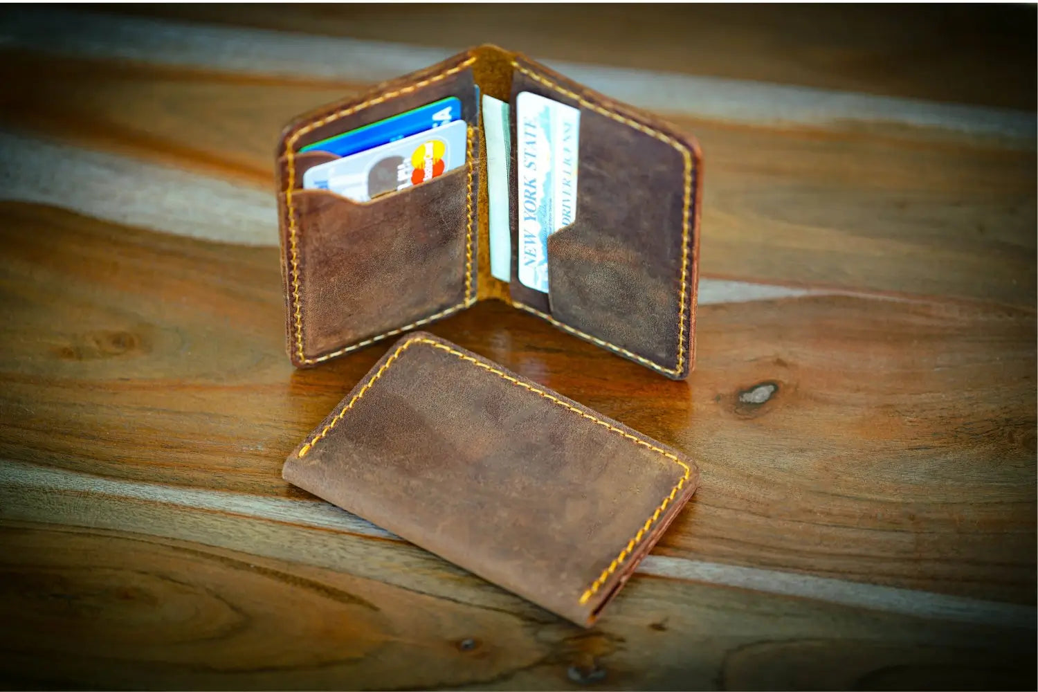 Customized Minimalist Slim Leather Card Holder Wallet - Legendary Hide