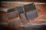 Customized Minimalist Slim Leather Card Holder Wallet - Legendary Hide