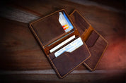 Customized Minimalist Slim Leather Card Holder Wallet - Legendary Hide