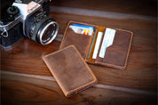 Customized Minimalist Slim Leather Card Holder Wallet - Legendary Hide