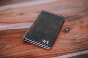 Customized Minimalist Slim Leather Card Holder Wallet - Legendary Hide