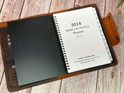 Customized Refillable A5 Leather Planner with Pen - Legendary Hide