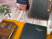 Customized Refillable A5 Leather Planner with Pen - Legendary Hide