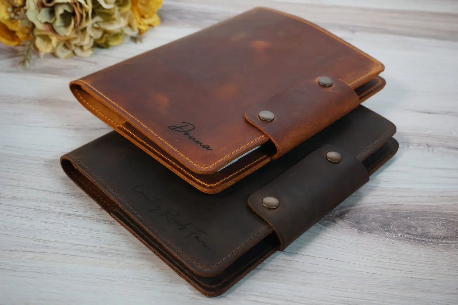 Customized Refillable A5 Leather Planner with Pen - Legendary Hide