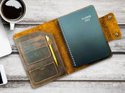 Customized Refillable A5 Leather Planner with Pen - Legendary Hide