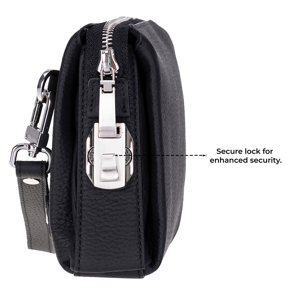 The Nomad Leather Wristlet Clutch – Minimal Zip Wallet & Travel Carry