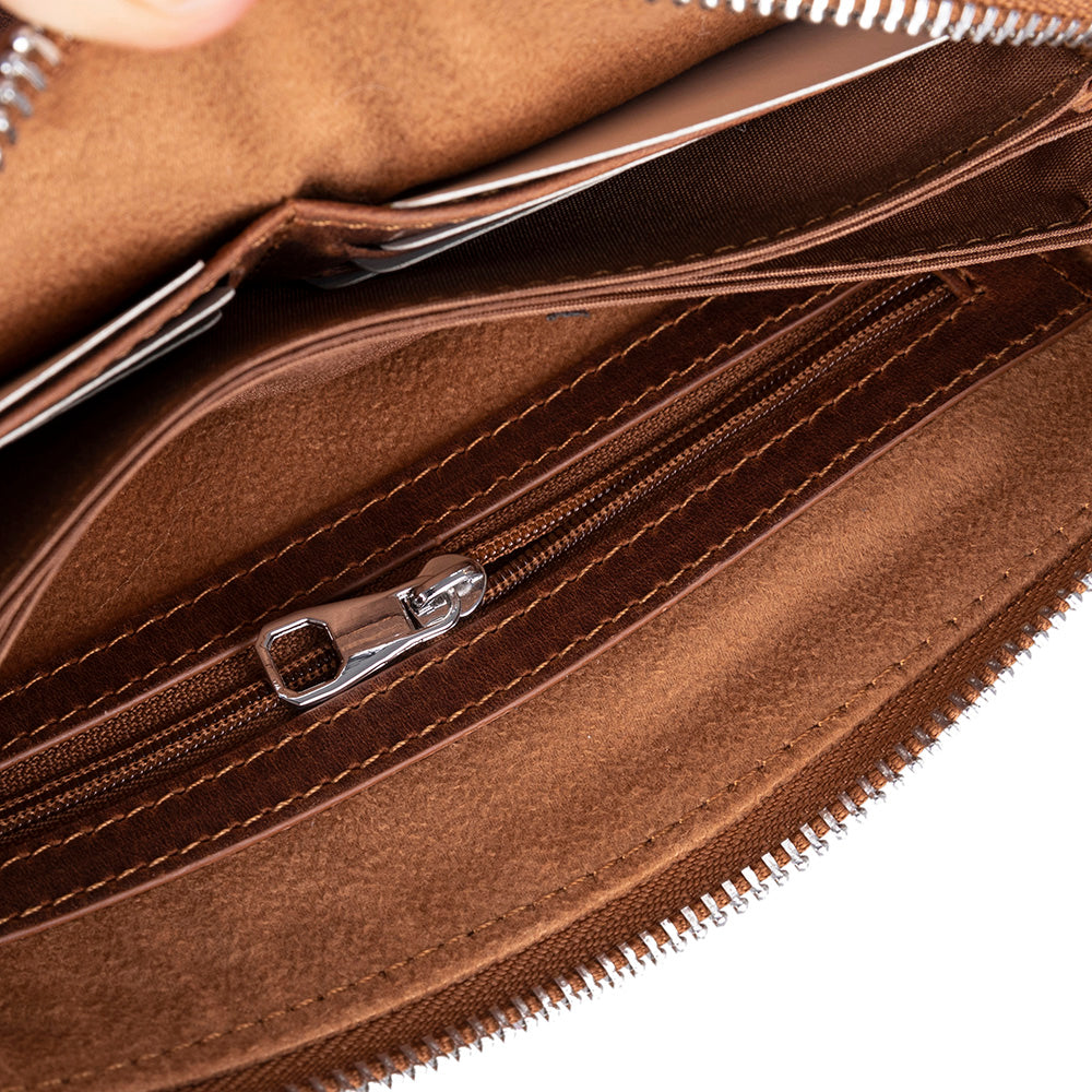 The Nomad Leather Wristlet Clutch – Minimal Zip Wallet & Travel Carry