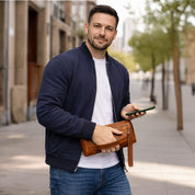 The Nomad Leather Wristlet Clutch – Minimal Zip Wallet & Travel Carry