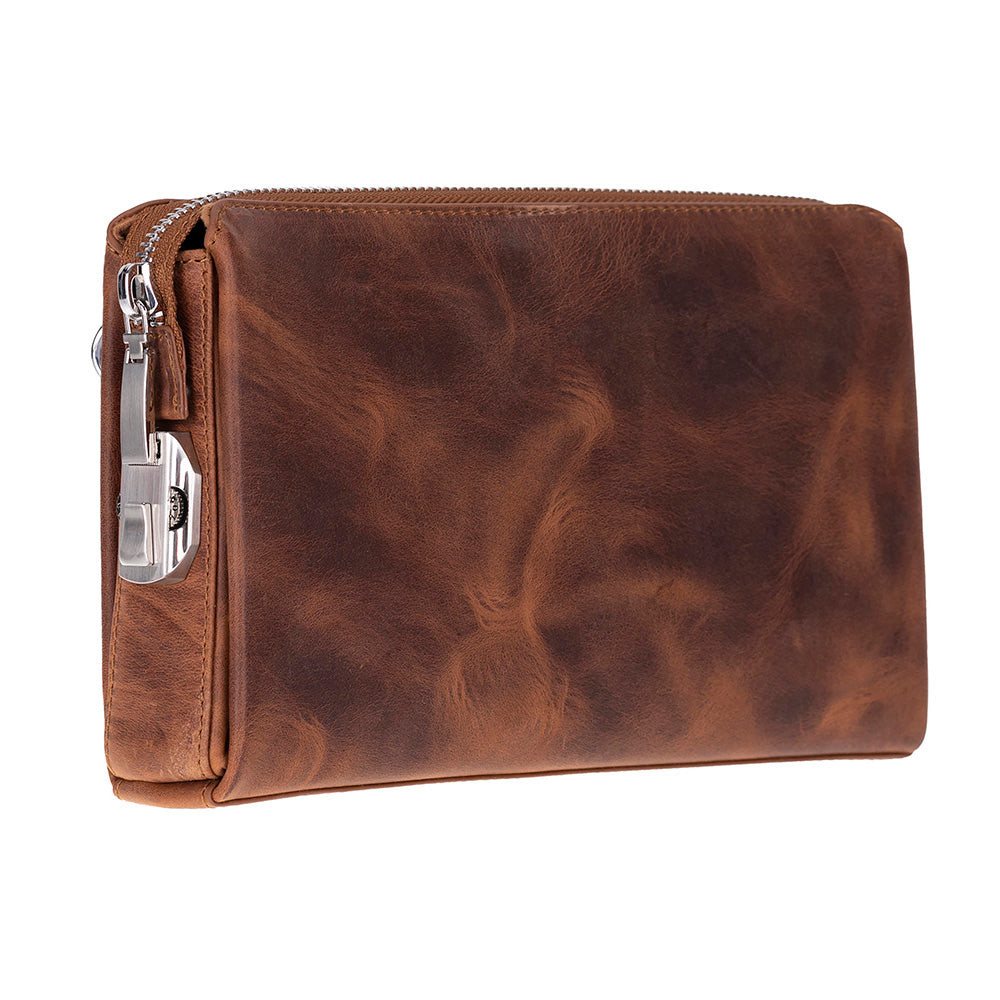 The Nomad Leather Wristlet Clutch – Minimal Zip Wallet & Travel Carry