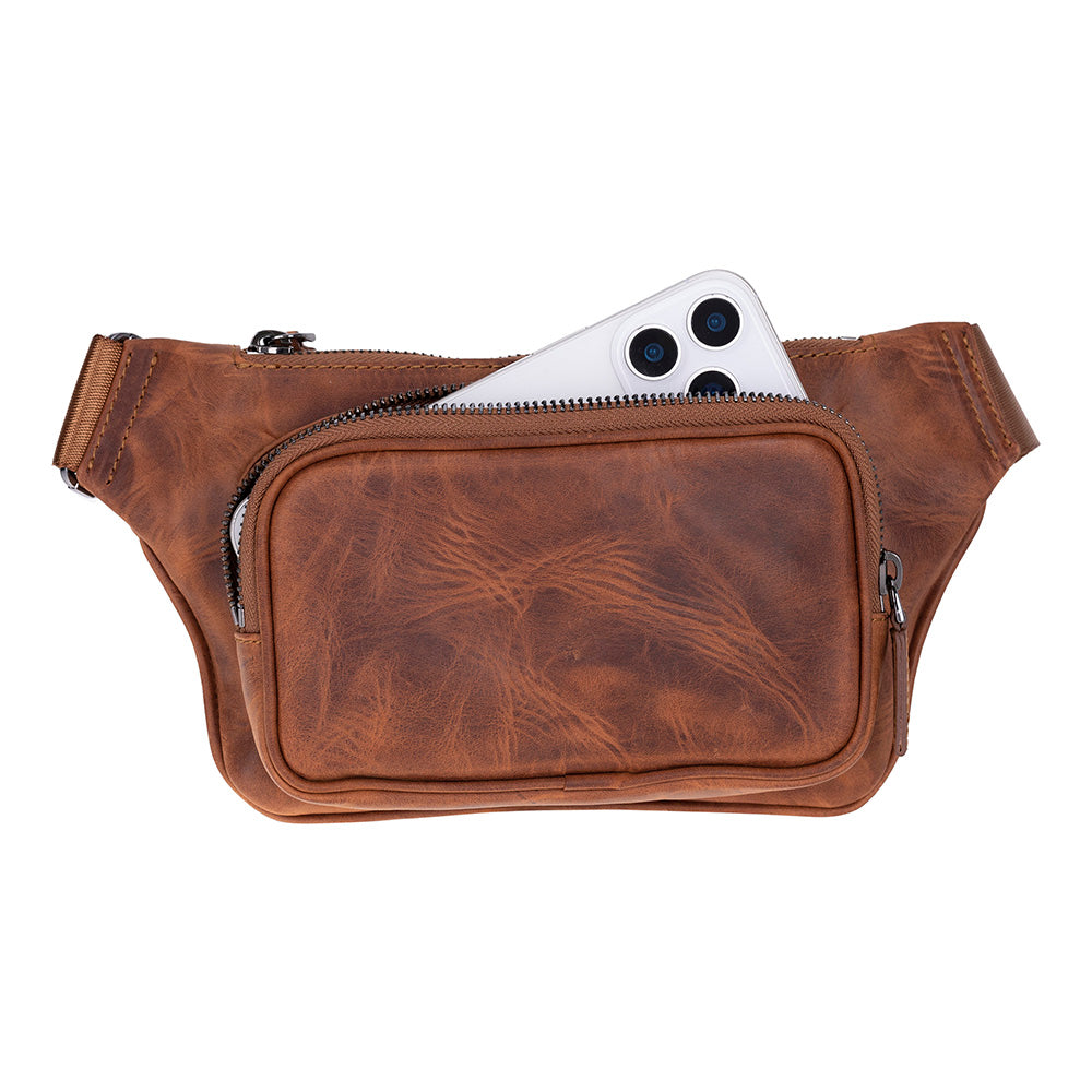 Apex Genuine Leather Waist Bag, Crossbody Belt Bag