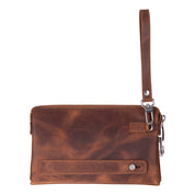 The Nomad Leather Wristlet Clutch – Minimal Zip Wallet & Travel Carry