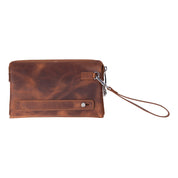 The Nomad Leather Wristlet Clutch – Minimal Zip Wallet & Travel Carry