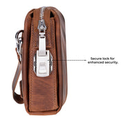 The Nomad Leather Wristlet Clutch – Minimal Zip Wallet & Travel Carry