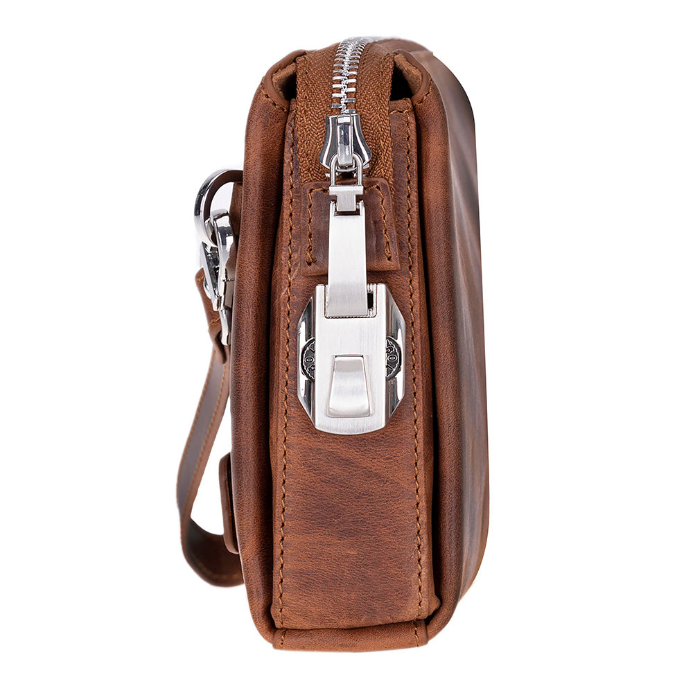 The Nomad Leather Wristlet Clutch – Minimal Zip Wallet & Travel Carry