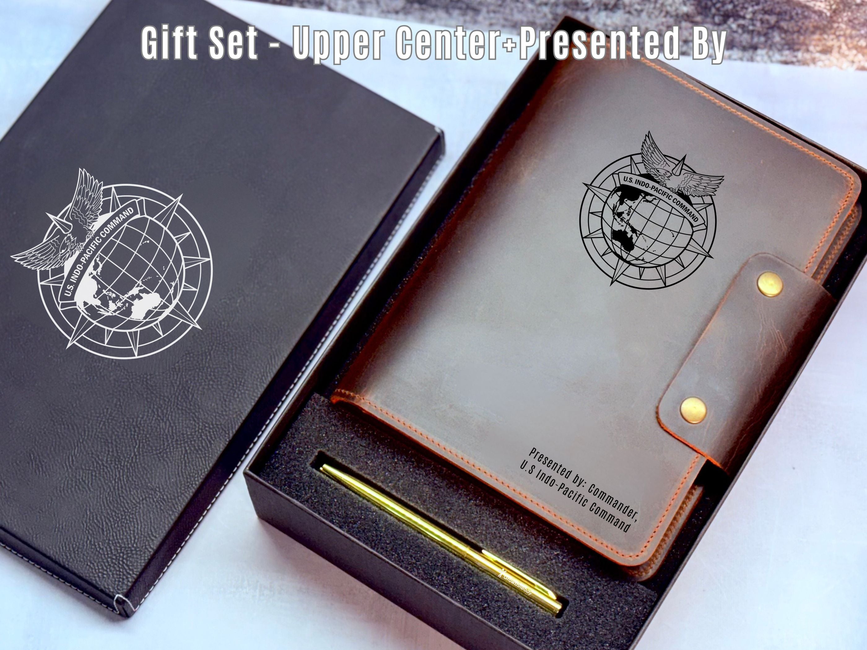 10 units Personalized Leather Journal + Gift Box + Pen and 15 units Personalized Leather Journal / Custom A5 Notebook (Branded)