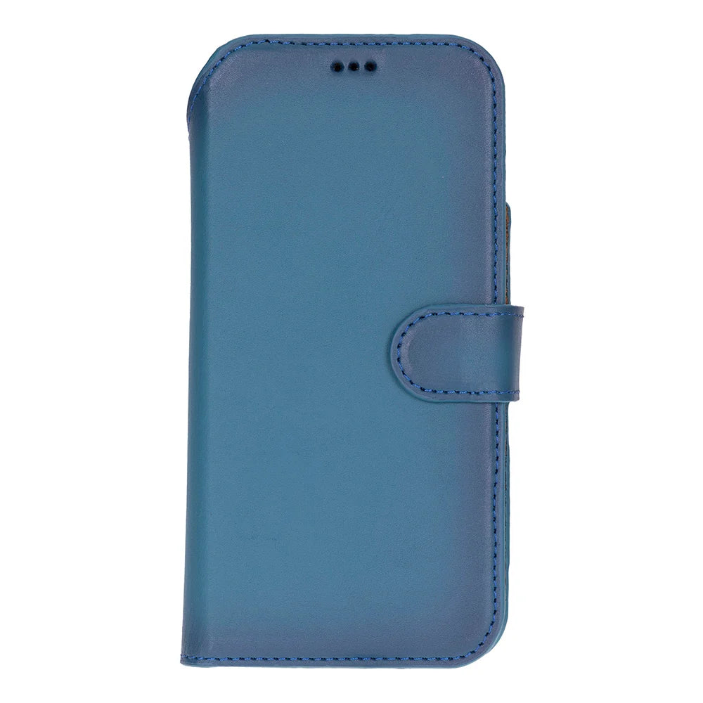 Blue leather MagSafe wallet case for iPhone 18 Pro and 17 Pro - view 7