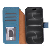 Blue leather MagSafe wallet case for iPhone 18 Pro and 17 Pro - view 10