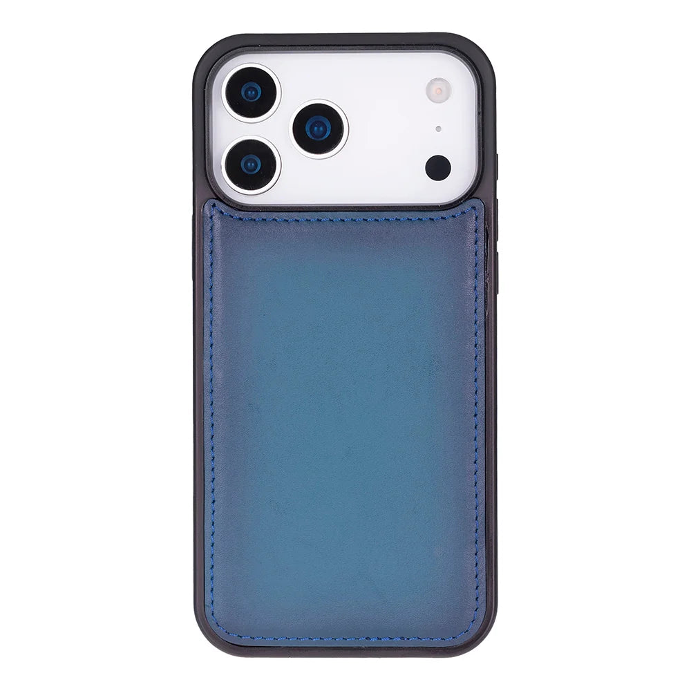 Blue leather MagSafe wallet case for iPhone 18 Pro and 17 Pro - view 14