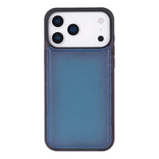 Blue leather MagSafe wallet case for iPhone 18 Pro and 17 Pro - view 14